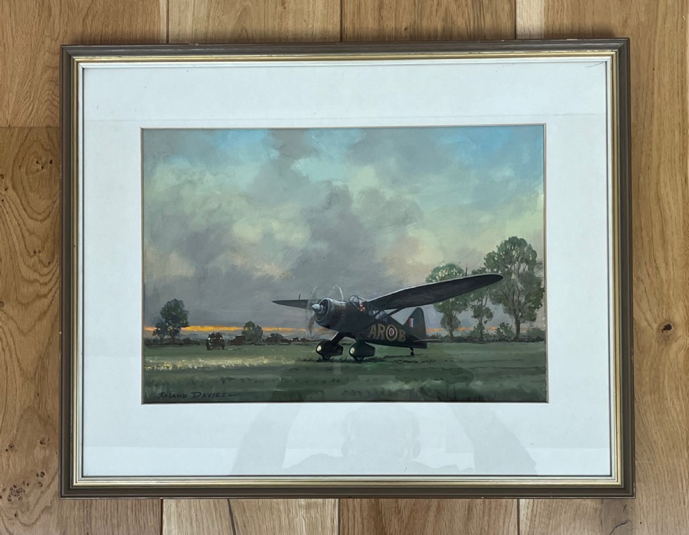 gouache of a lysander by roland davies 190493