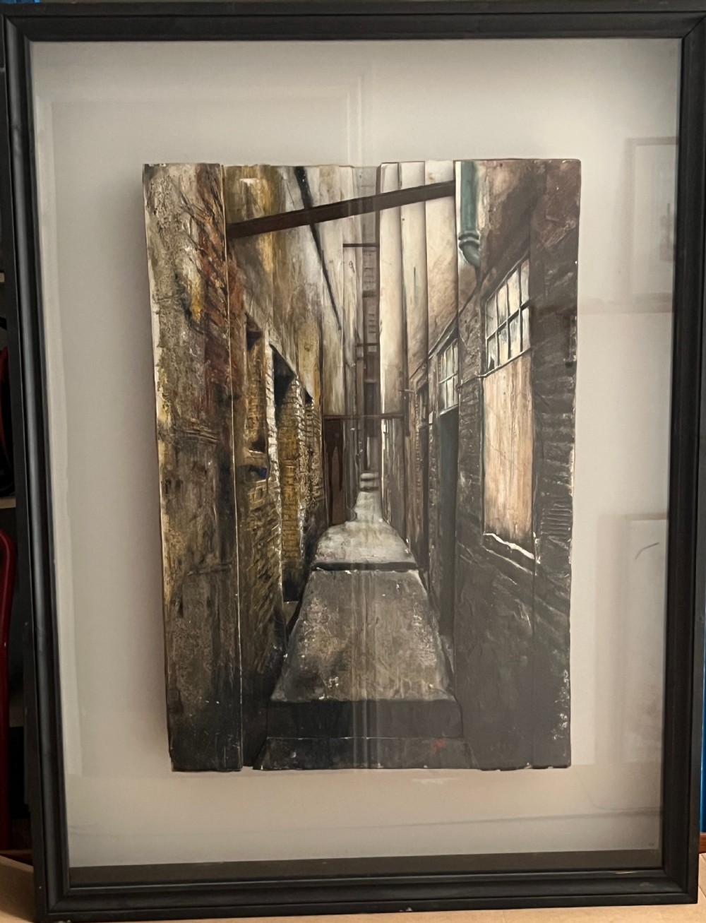 relief sculpture 3 d picture alleyway by carl randall br b1975